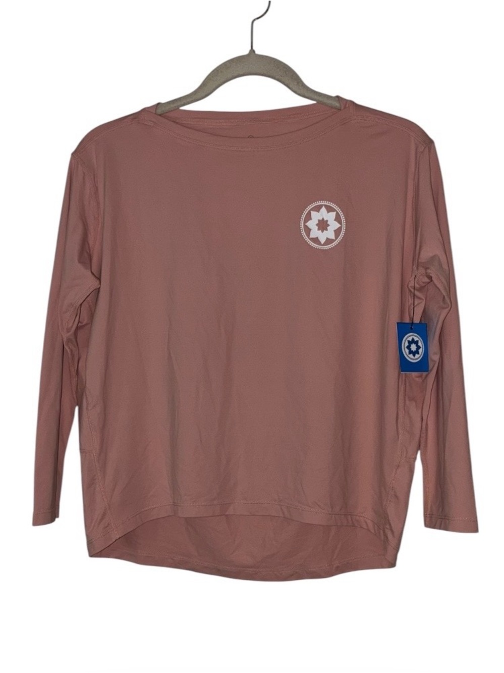 NWT Club Pilates long-sleeve activewear top in a dusty rose/pink SZ S